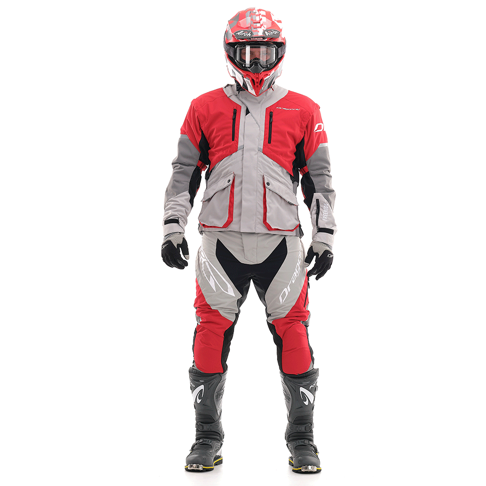 DRAGONFLY Брюки Эндуро Freeride DF Grey-Red (Короткие)