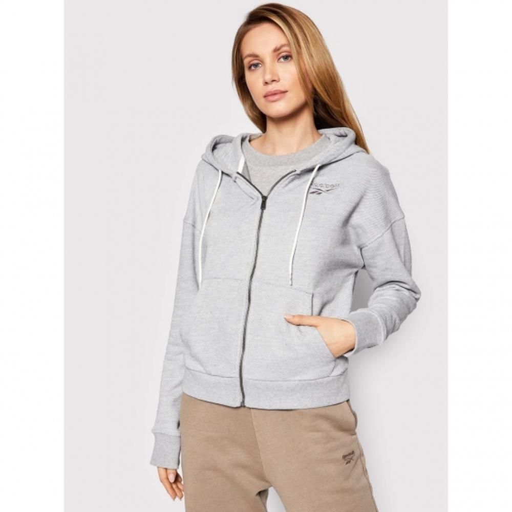 Reebok Удобная женская толстовка Reebok Te Textured Logo Fullzip