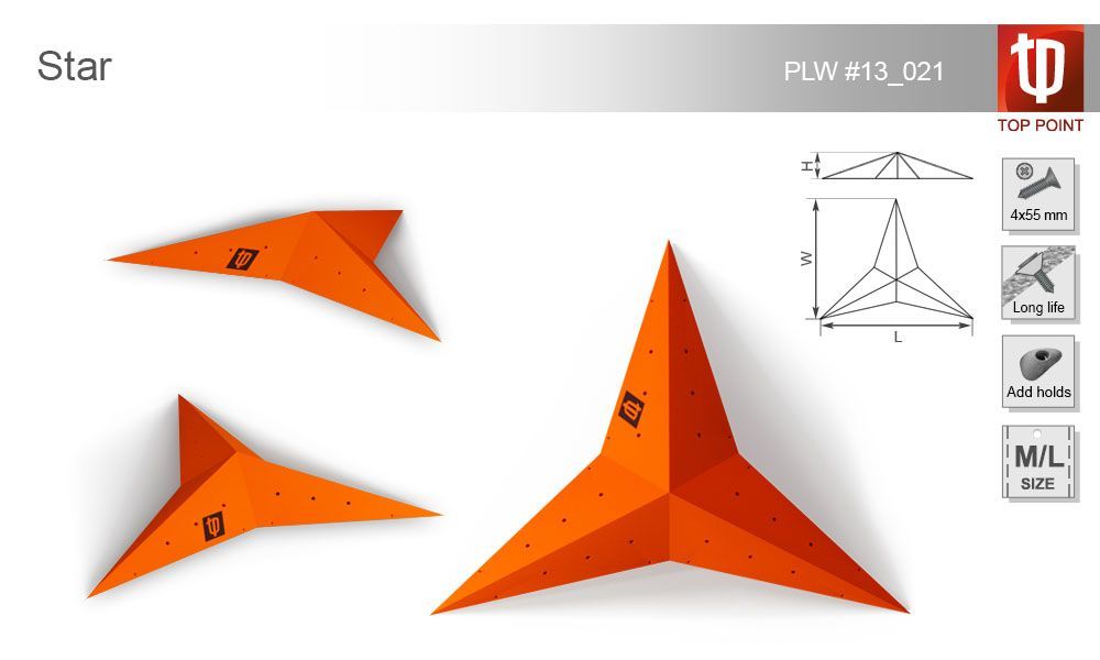Top Point Качественный рельеф для скалолазания Top Point Star