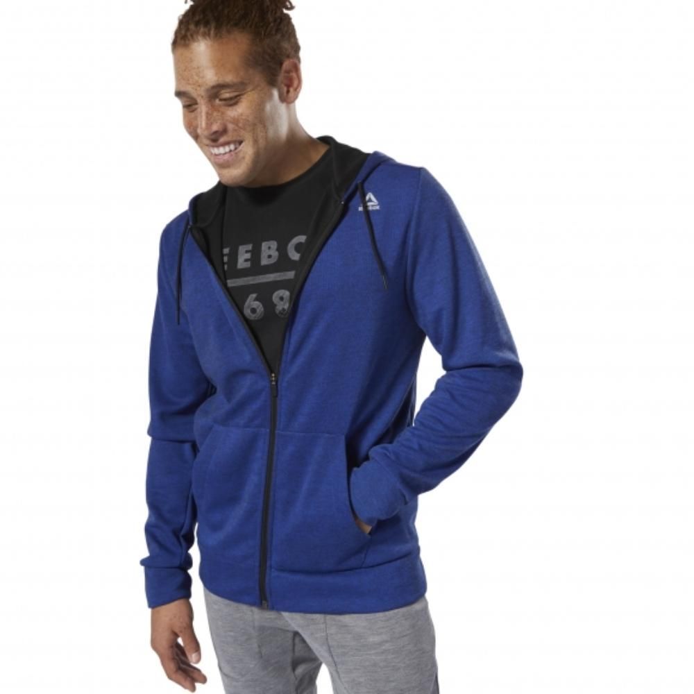 Reebok Удобная мужская толстовка Reebok Wor Mel Dbl Kn Fz Hoodie