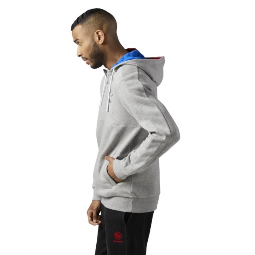 Reebok Теплая мужская толстовка Reebok F Gr Half Zip Hoody Mgreyh