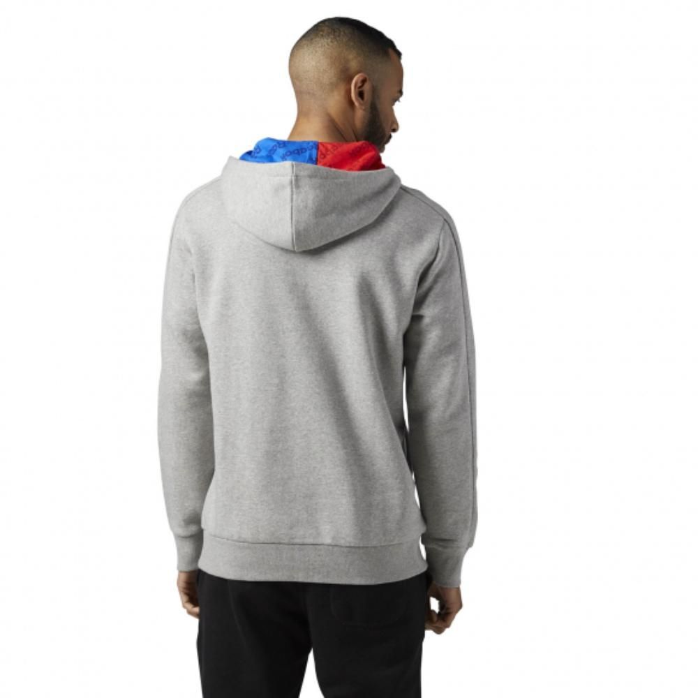 Reebok Теплая мужская толстовка Reebok F Gr Half Zip Hoody Mgreyh