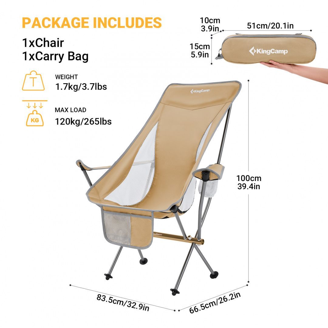 KingCamp Складное комфортное кресло KingCamp 2015 Ultralight Arm Chair