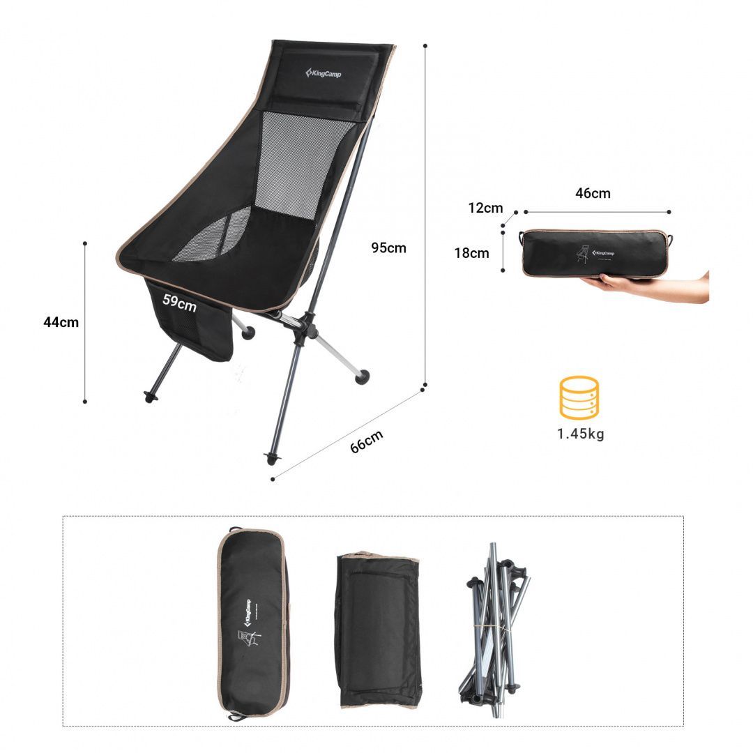 KingCamp Современное раскладное кресло King Camp 1908 Tall sling chair
