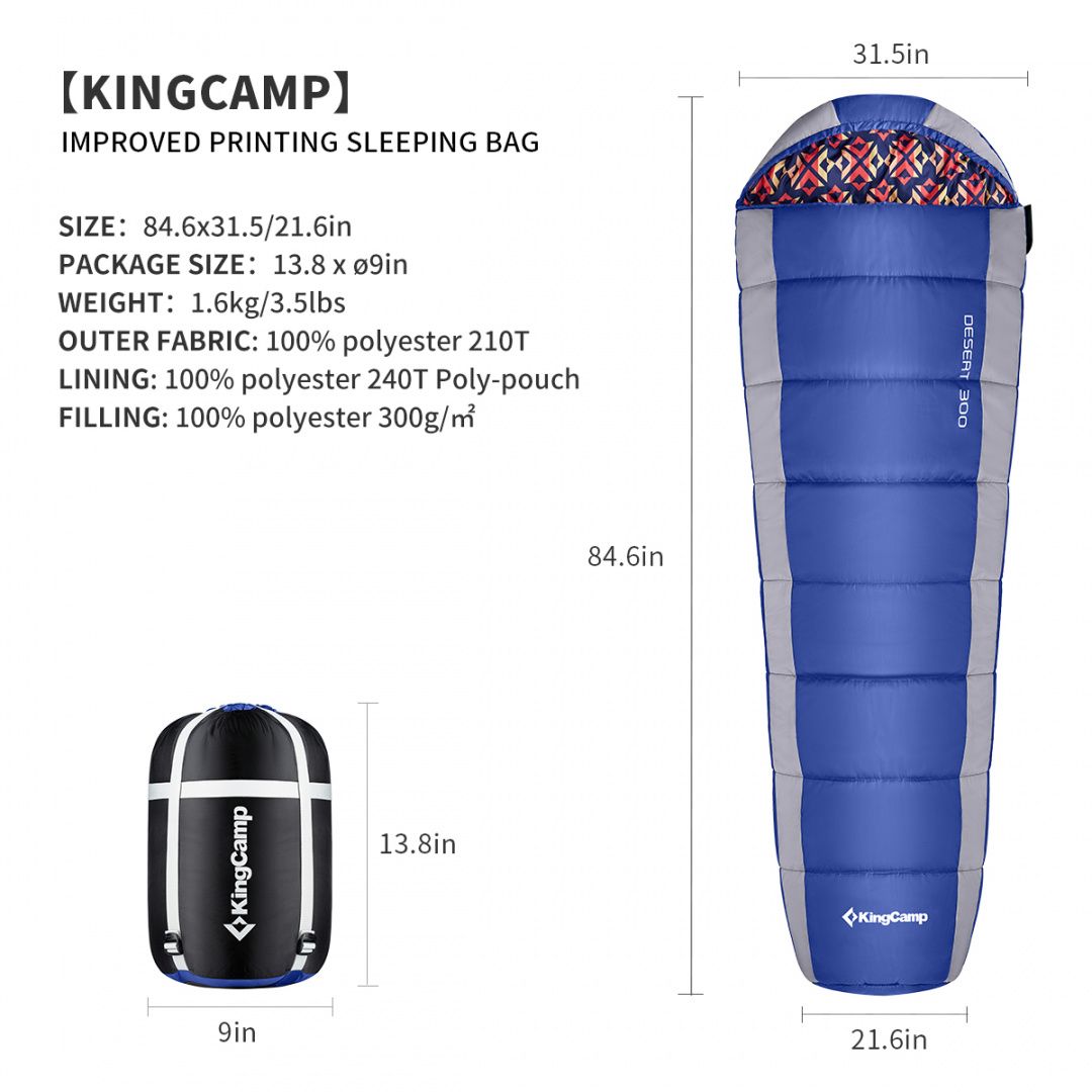 KingCamp Спальный мешок King Camp 2023 Desert 300 -15 (комфорт 0) левый