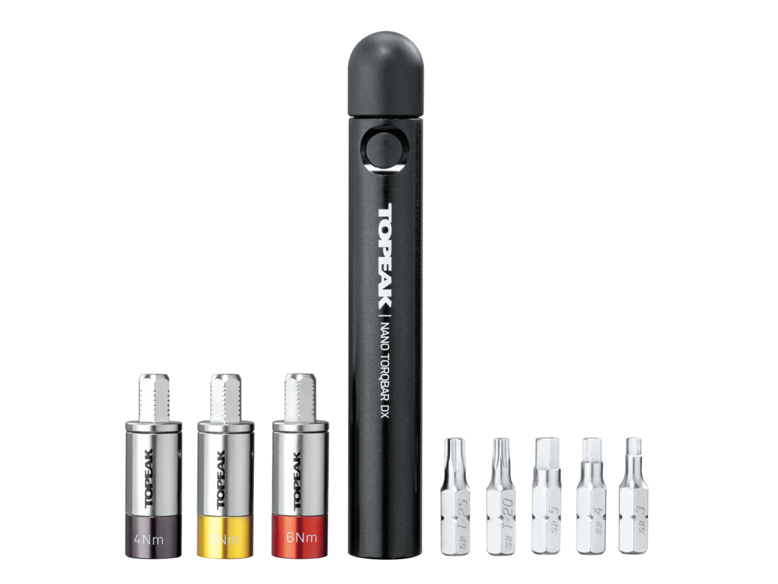 TOPEAK Удобный инструмент динамометрический Topeak Nano TorqBar DX w/4Nm/5Nm/6Nm torque bit & 5 tool bits