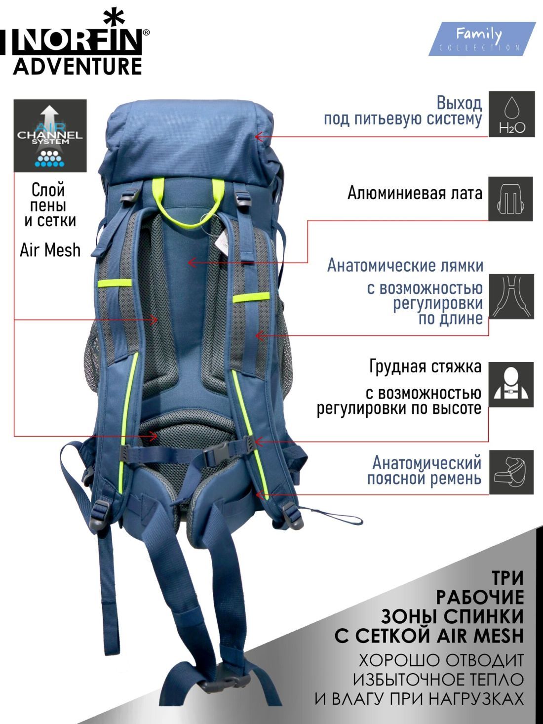Norfin Рюкзак облегченный Norfin Adventure 45