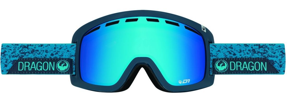 Dragon Alliance Стильная горнолыжная маска оправа линзы Dragon Alliance D1 ( Stone Blue, Blue Steel + Yellow Red Ion)