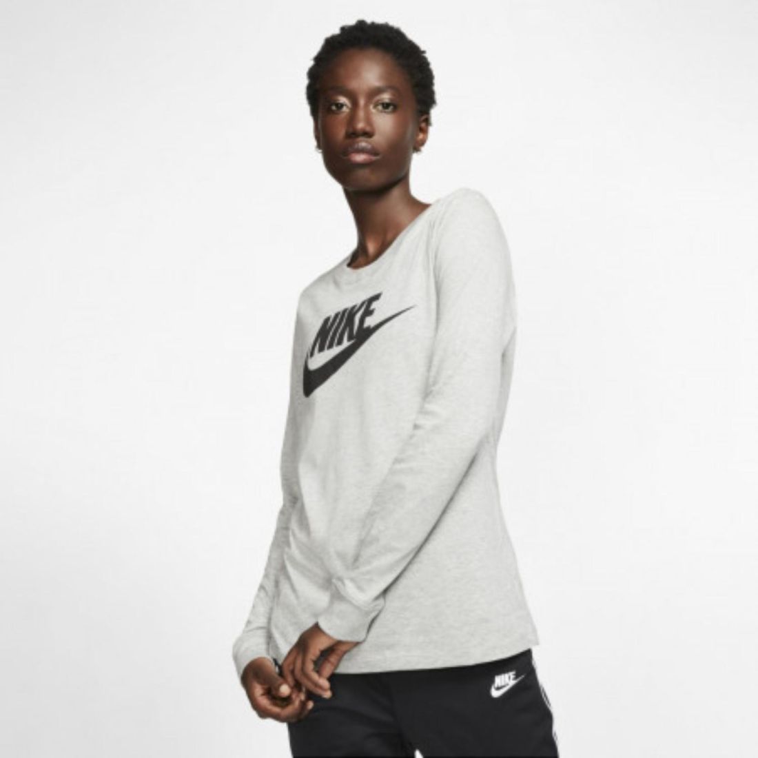 Nike Комфортный женский лонгслив Nike W NSW Tee ESSNTL LS Icon FTR