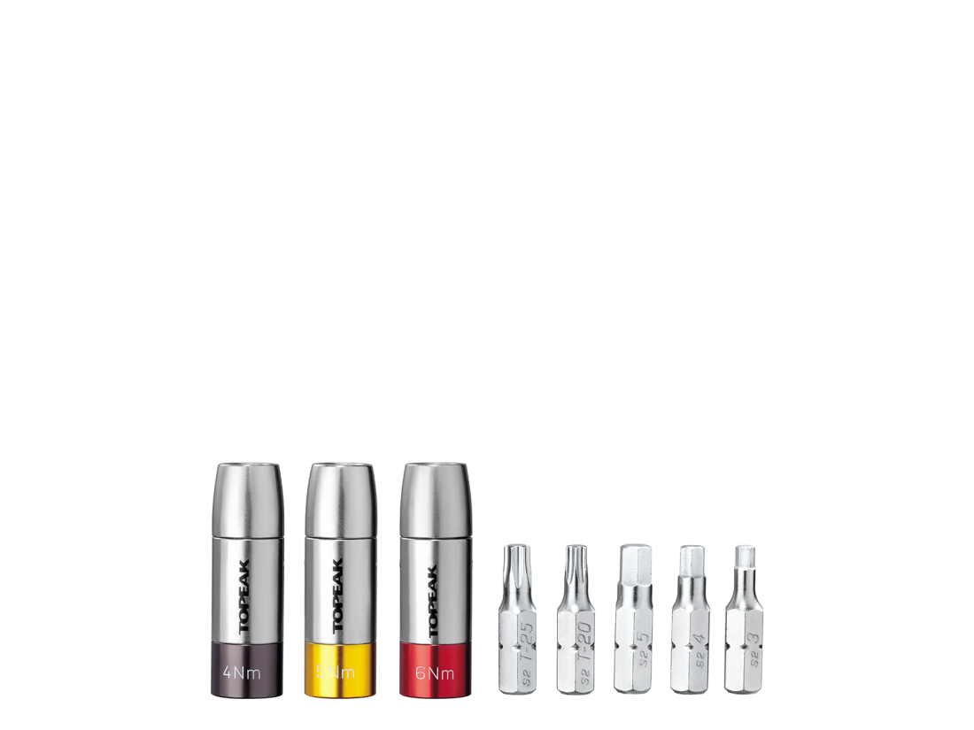 TOPEAK Надежные насадки динамометрические Topeak Nano TorqBox DX with 4Nm/5Nm/6Nm torque socket & 5 tool bits