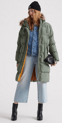 SuperDry Sport & Snow Пальто городское зимнее Superdry Luxe Longline Puffer