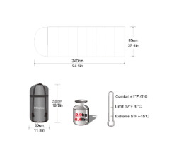 KingCamp Кемпинговый спальный мешок левый комфорт С King Camp Comfort 280 ( +5 )