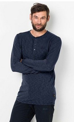 Jack Wolfskin Футболка демисезонная мужская Jack Wolfskin Winter Travel Henley Men