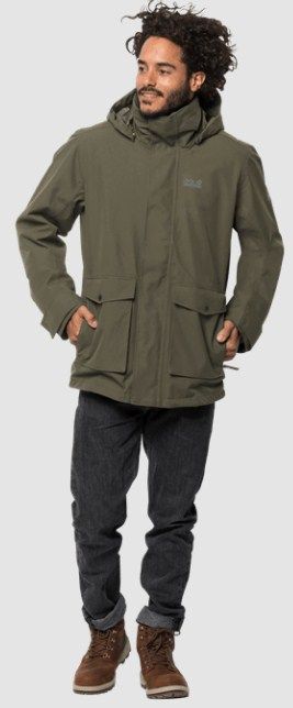 Jack Wolfskin Мужская ветронепроницаемая куртка 3-в-1 Jack Wolfskin Falster Bay Jacket M