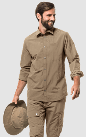 Jack Wolfskin Мужская рубашка Jack Wolfskin Lakeside Roll-up Shirt M