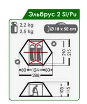 Normal Двухместная палатка Normal Эльбрус 2 Si/PU