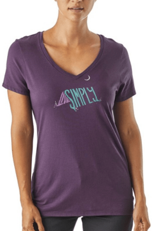 Patagonia Live Simply Sleeping Out Organic V-Neck T-Shirt