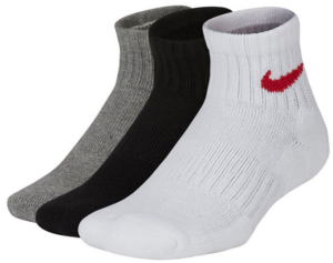 Носки универсальные Nike Performance Cushioned Quarter Training Socks (3 Pair) Kids' 