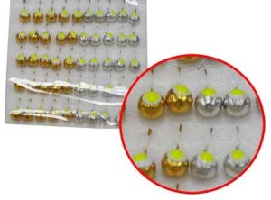 Набор мормышек литых золото серебро с люминофором упаковка штук Шар Россия - 25