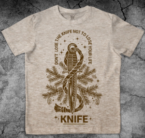 Отличная мужская футболка с дизайном Нож Макс-Экстрим