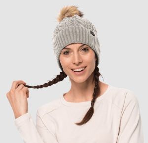 Jack Wolfskin - Женская ветронепроницаемая шапка Narita Pompom Cap Women
