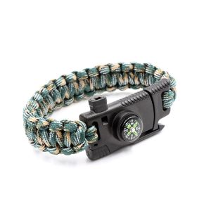 Браслет из паракорда со свистком, компасом, лезвием и огнивом Следопыт PD-03