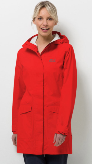 Плащ стильный для девушек Jack Wolfskin Crosstown Raincoat Women
