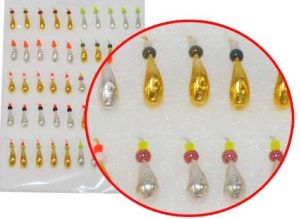 Набор мормышек свинцовых золото серебо упаковка штук Уралка Россия - 50