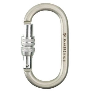 Карабин овал из стали Люкс с муфтой (килок) Вертикаль