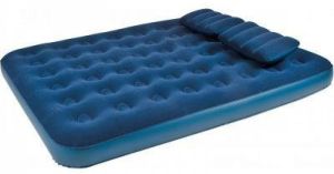 Надувная комфортная кровать с насосом и 2 подушками Relax Flocked With 2 Pillows&Handpump Queen