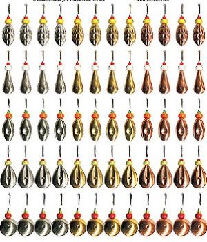 Набор мормышек паяных золото серебро медь упаковка штук Средние Россия - - 60