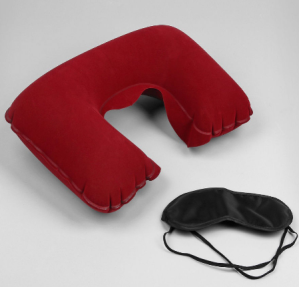 Надувная подушка и маска для сна KD 