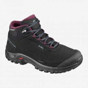 Стильные ботинки Salomon Shelter cs wp w bk/ebony/winetasti
