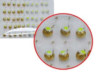 Набор мормышек свинцовых золото серебро с люминофором упаковка штук Шар Россия - 50