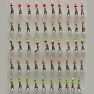 Набор мормышек свинцовых серебро упаковка штук Уралка Россия 50