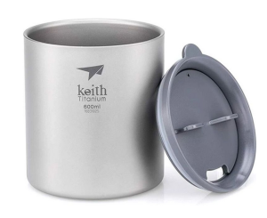Термокружка из титана Keith Ti3306 Ultralight Mug Titan 0.6