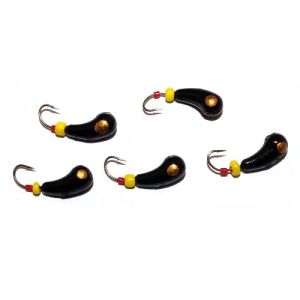 Мормышка свинцовая для ловли рыбы черная золотая коронка упаковка штук Уралка Россия 10