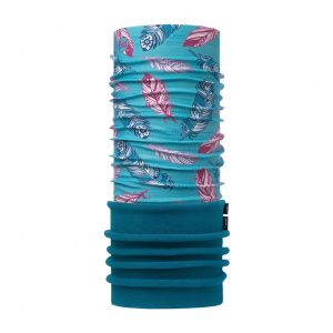Многофункциональная детская бандана Buff Polar Junior Feathers Pool Ol/Ocean