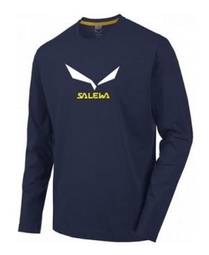 Комфортная футболка для мужчин Salewa 2017-18 Solidlogo 2 Co M L/S Tee night black