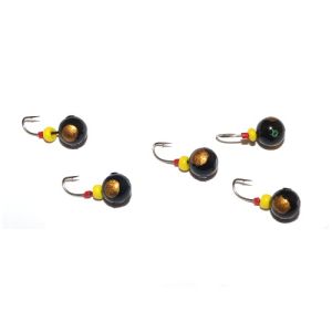 Мормышка свинцовая черная золотая коронка для ловли рыбы упаковка штук Шар Россия 10