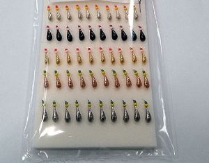 Набор мормышек литых с бисером золото серебро медь свинец упаковка штук Уралка Россия - - - 50