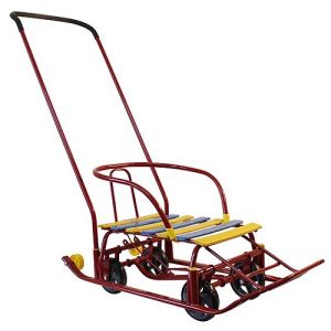 Удобные санки универсал с толкателем Мишутка Галактика 1