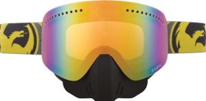 Спортивная маска оправа линза Dragon Alliance NFX ( Flair Yellow-Grey, Gold Ionized + Clear)