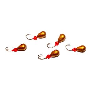 Мормышка свинцовая золотая для ловли рыбы упаковка штук Капля Россия 10