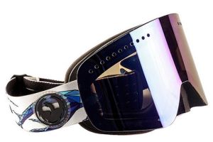 Стильная горнолыжная маска оправа линзы Dragon Alliance NFX ( Form, Dark Smoke Blue + Yellow Red Ion)