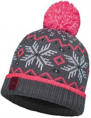 Стильная детская шапка Buff Junior Knitted & Polar Hat Buff Nester Grey Castlerock