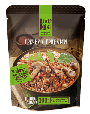Гречка с грибами в реторт-пакете DeliLabs