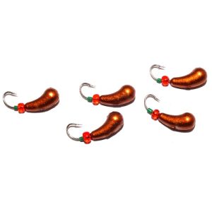 Мормышка свинцовая медная с трубкой и бисером для ловли рыбы упаковка штук Уралка Россия 10