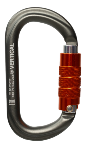 Карабин овал автомат Keylock Вертикаль Gray