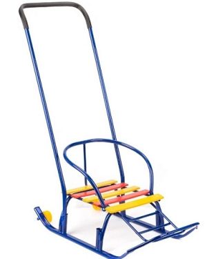 Санки прочные с колесиками Метеор Мишутка Галактика -3005/ 5